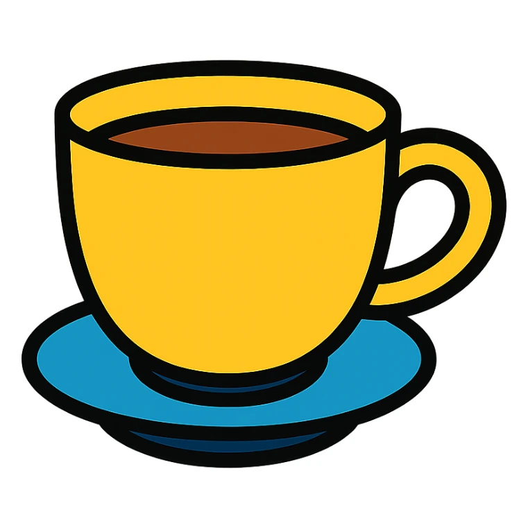 colored cup of coffee icon sticker