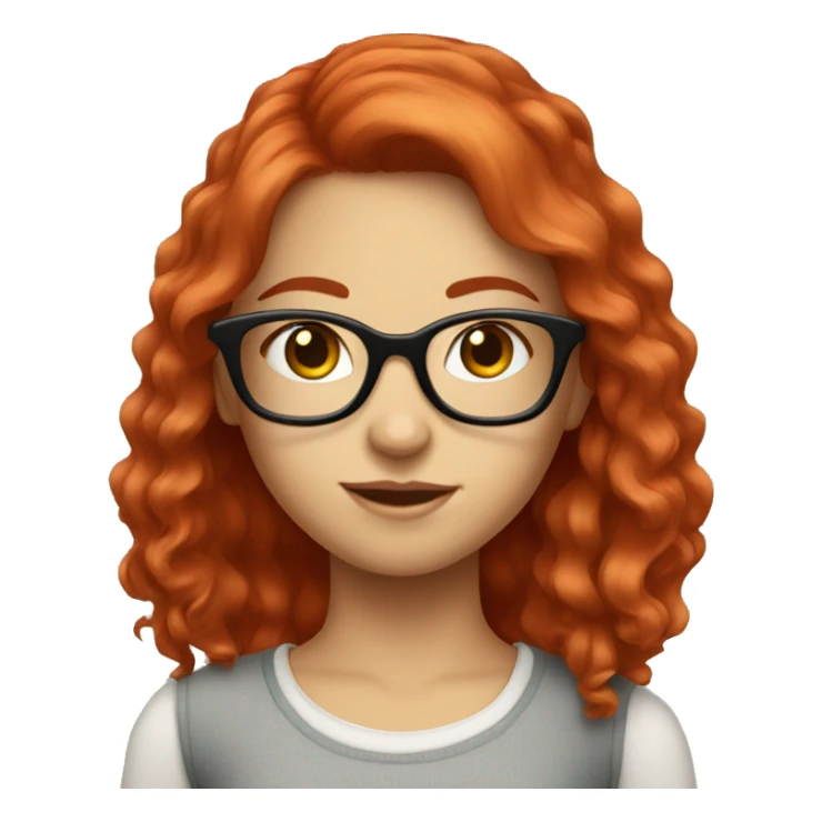 Pretty girl with red hair and glasses sticker