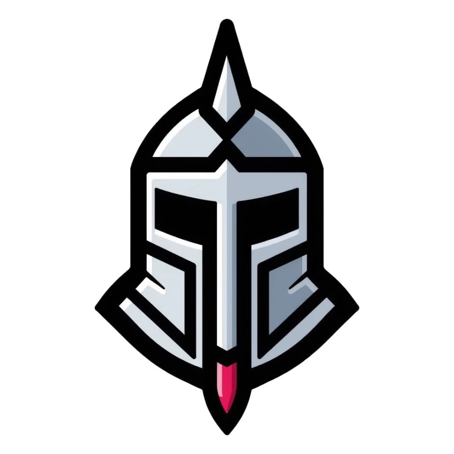 crusader knight helmet with nose guard sticker