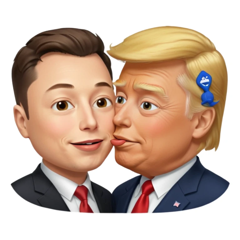 elon musk kissing trump sticker