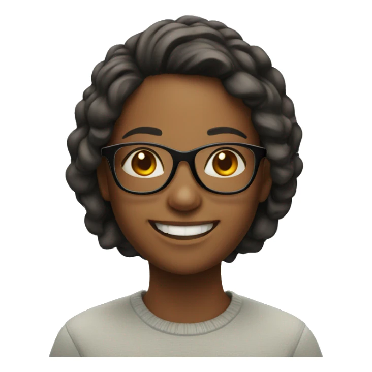 smiling girl with glasses indoors sticker