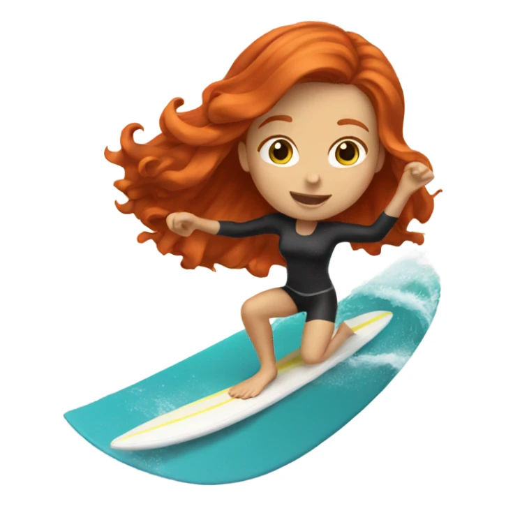 Redhead girl surfing sticker