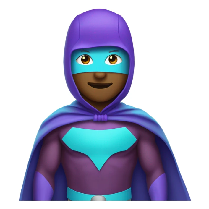 purple and cyan superhero in cape sticker