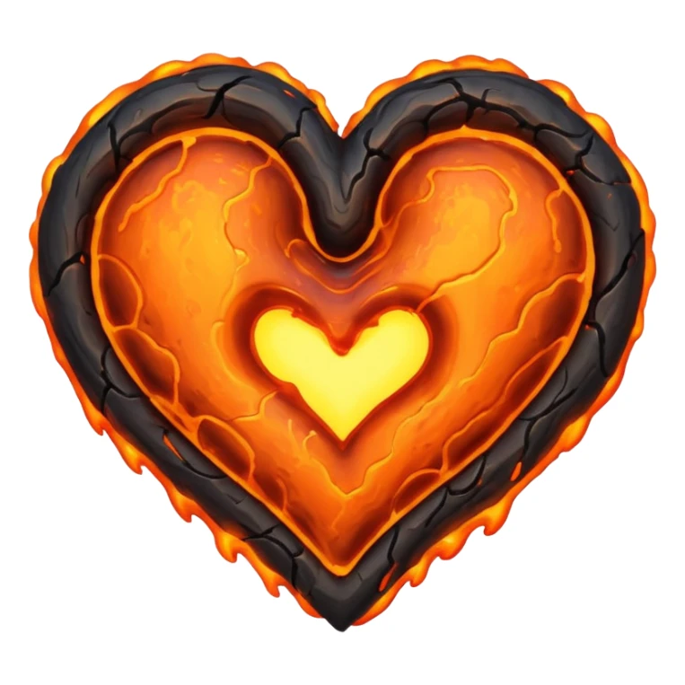 Molten lava magma heart sticker