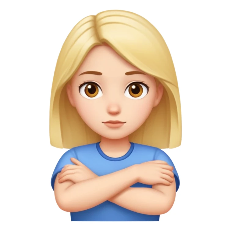 Girl crossing her arms sticker