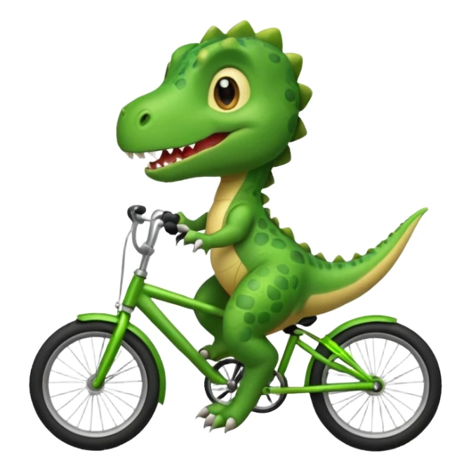 Baby dinosaur riding a bike  sticker