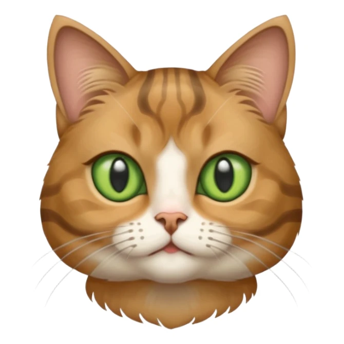 Half-eared grey striped green-eyed Scotch fold, cute cat sticker