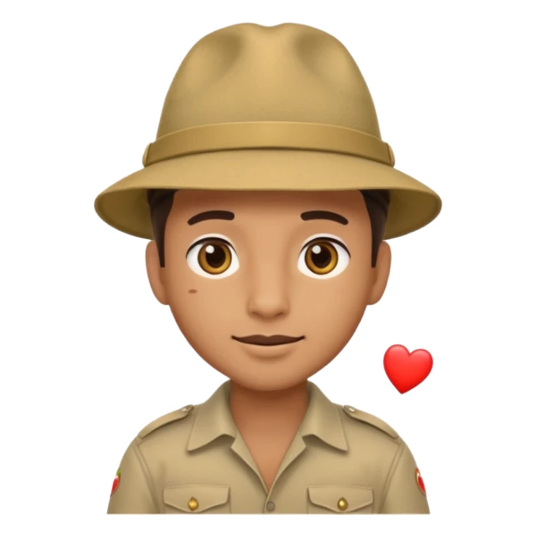 male safari operator with heart eyes sticker