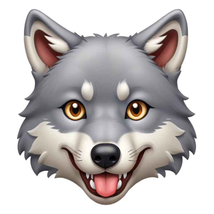 wolf sticking tongue out  sticker