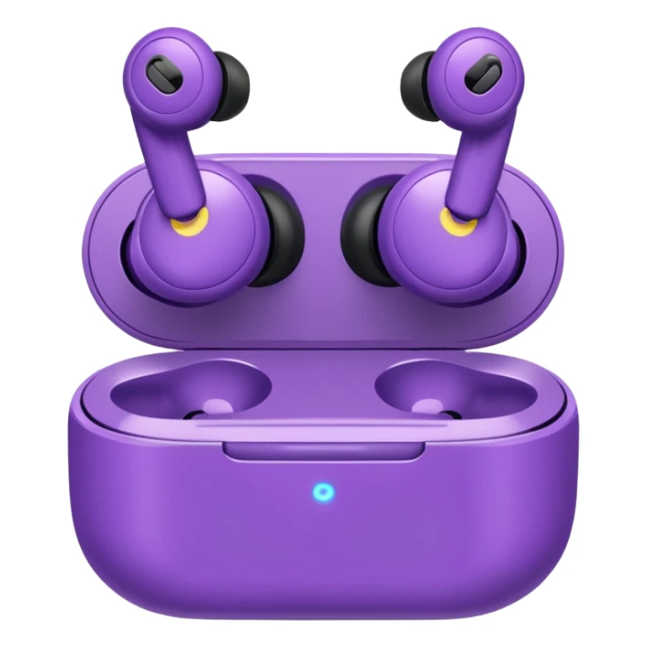 Purple wireless earbuds that wrap over the ear sticker