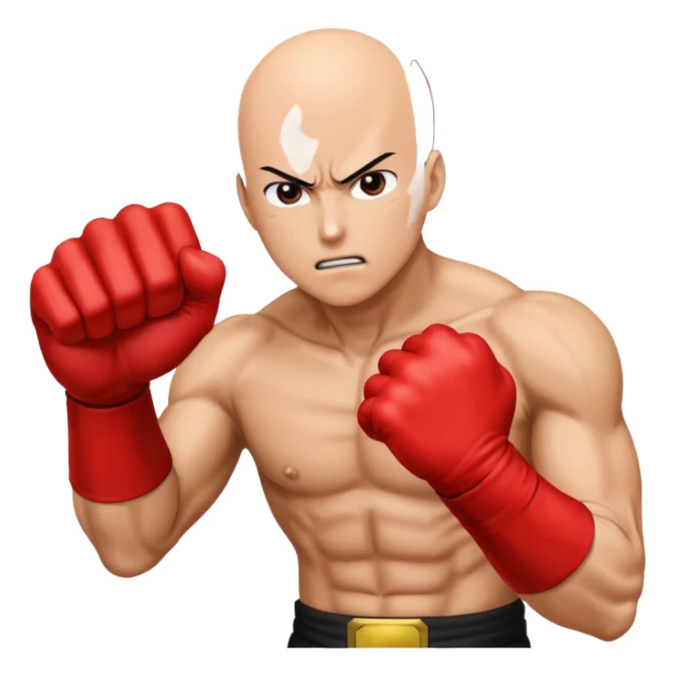Angry Saitama with his red giant hand punching (front) sticker