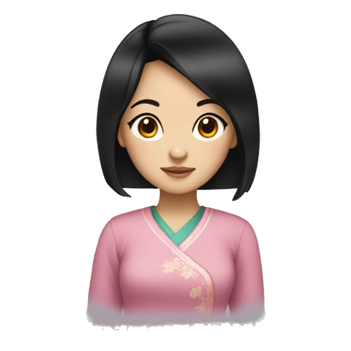 chinese girl with black hair sticker
