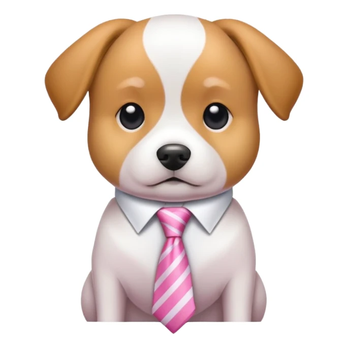 A dog with one tie to color white and pink sticker