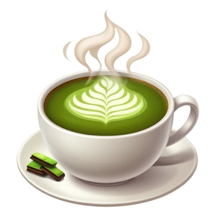 1 cup Coffee near 1 cup matcha sticker