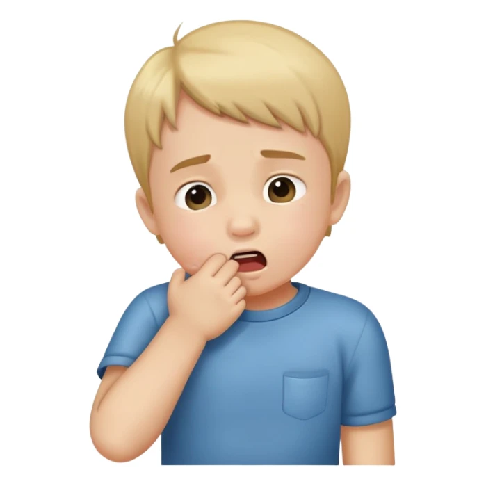 child coughing into their elbow, friendly and clear sticker