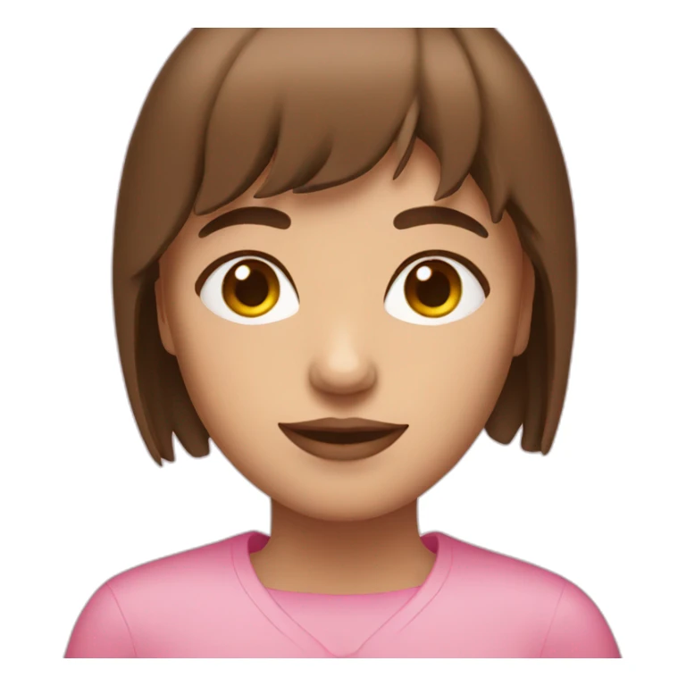 woman with Brown hair and pink fringe sticker