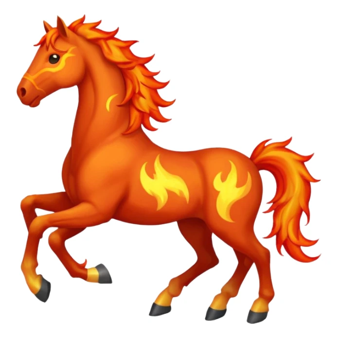 fire horse emoji to push notification . give fire horse sticker