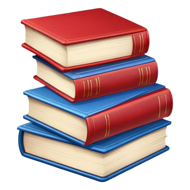 color red blue stack of books sticker