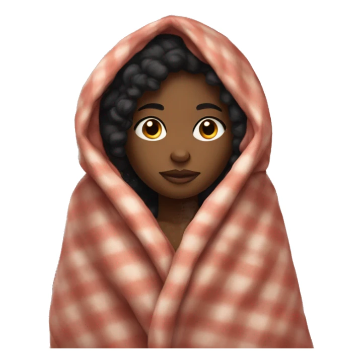 Black girl cozy in a blanket  sticker