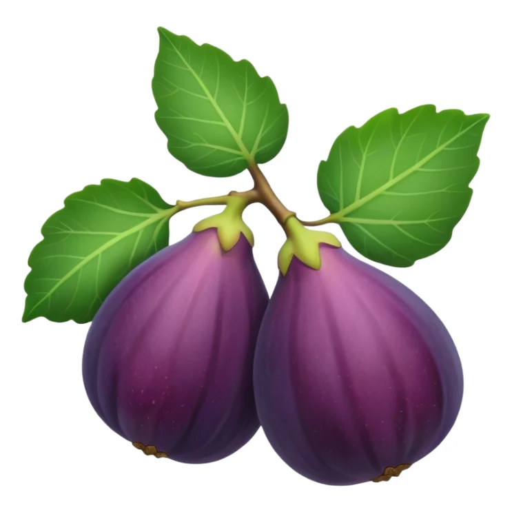 Please create a emoji of a cross-section of a fig with a small leaf sticker