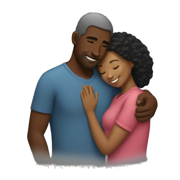 Cuddling (Caucasian man, black woman) sticker