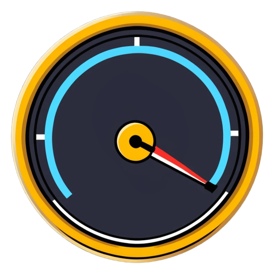 speedometer with a gold coin in the center sticker