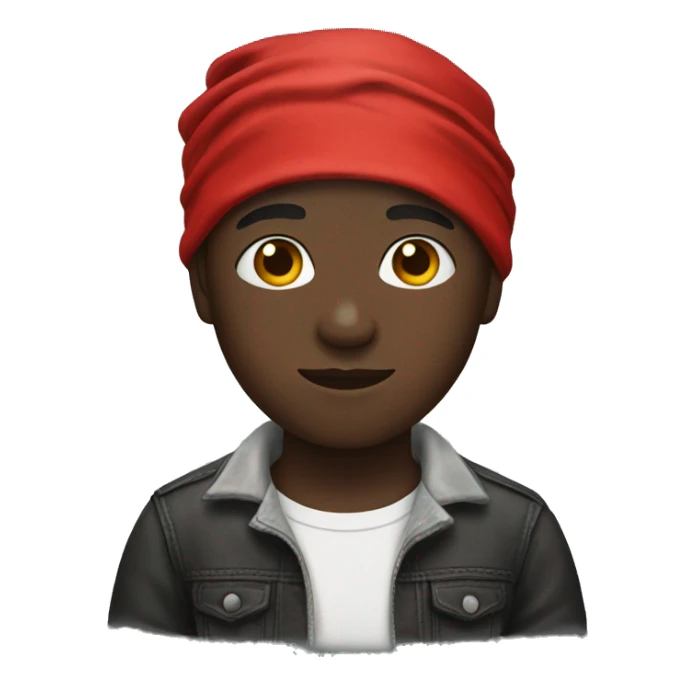 Black boy wearing a red bandana sticker