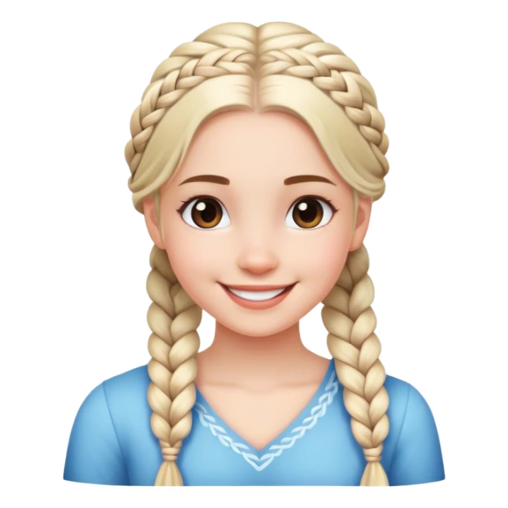 smiling girl with braid indoors white skin sticker