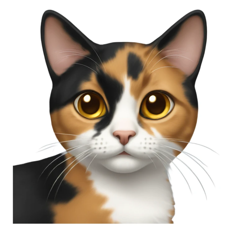 calico girl cat small nose sticker