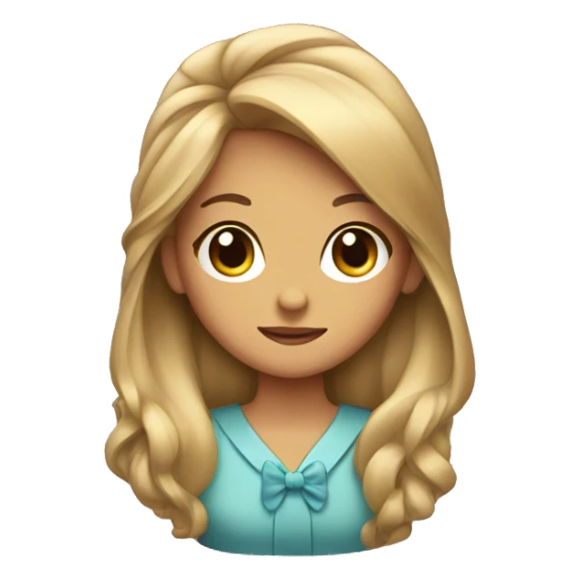 Girl with hair bow sticker