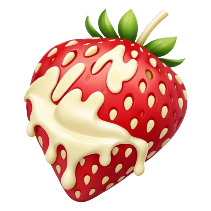 Strawberry with melted white chocolate and more white chocolate  sticker