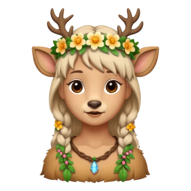 Adult Cute Druid human like fawn sticker