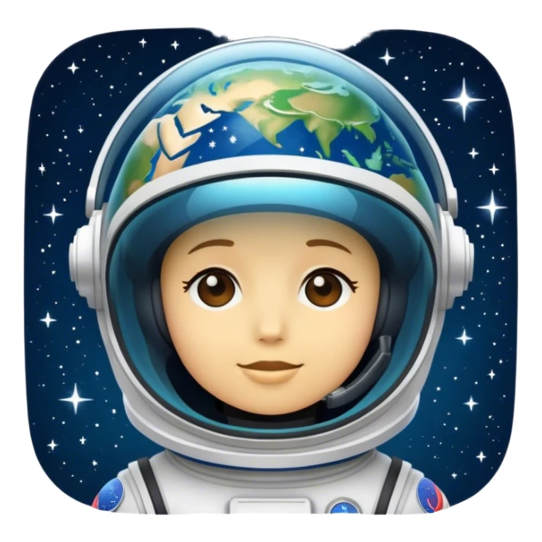 space helmet visor reflecting earth and stars sticker