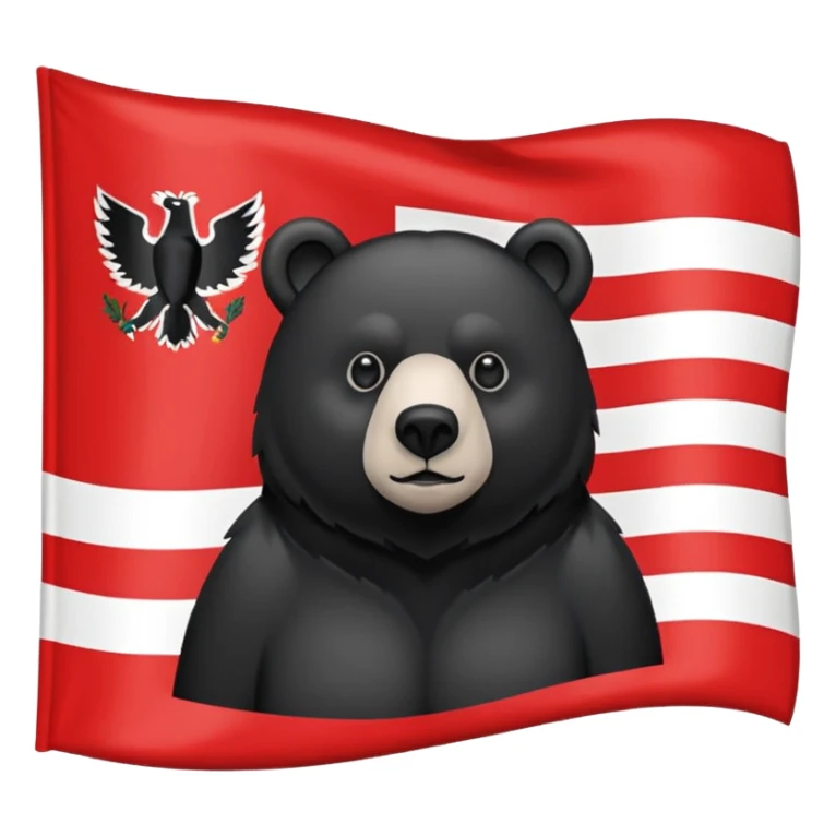 Berlin state flag with horizontal red white red stripes and a black bear in the center, simple and clear sticker