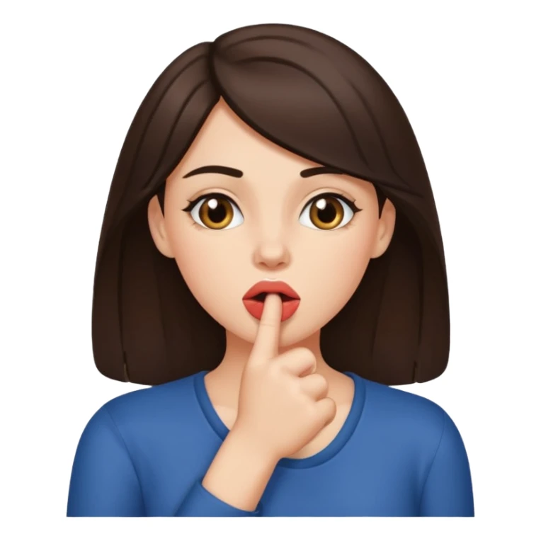 a brunette has her thumb in her mouth seductively  sticker