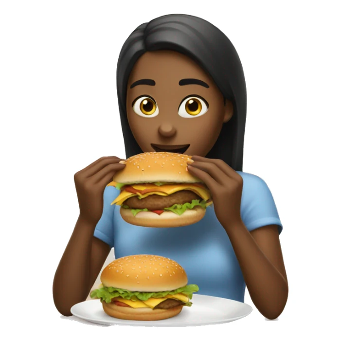 Girl eating Burger  sticker