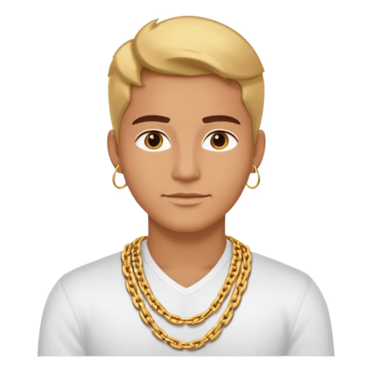 entrepreneur with gold chain, relaxed confident expression, minimal luxury feel sticker