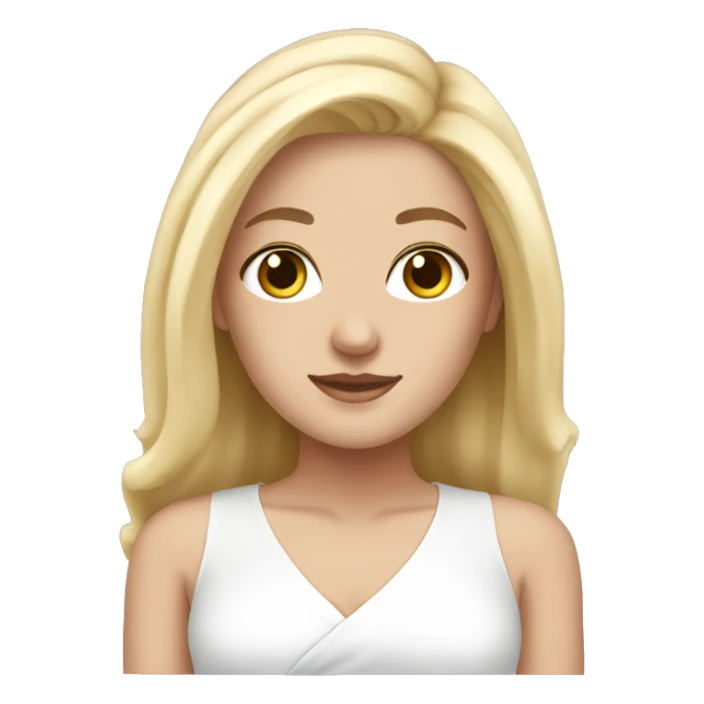 White girl with blonde hair in spa sticker