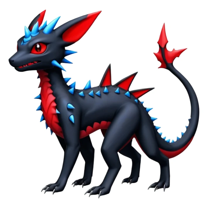 Guilmon-Salandit-Umbreon-Fakémon-hybrid-creature (full body)  sticker