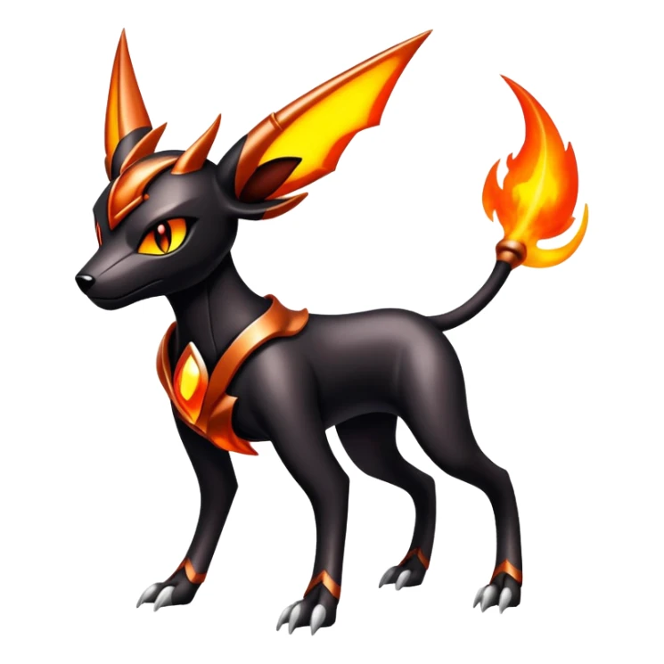 Shiny Gothic Exotic Futuristic Houndoom-Genesect-Torracat-Pokémon-Fakémon-hybrid-creature sticker