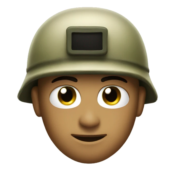 Salute emoji with army helment  sticker
