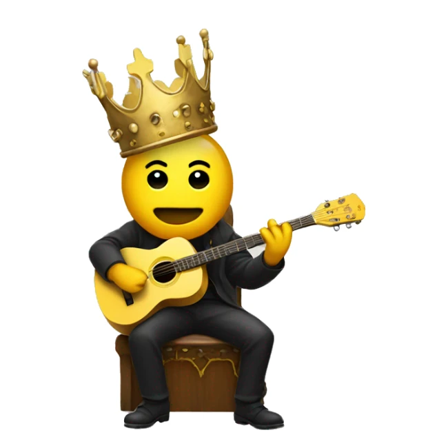 yellow king playing guitar sitting on a Thorne  sticker