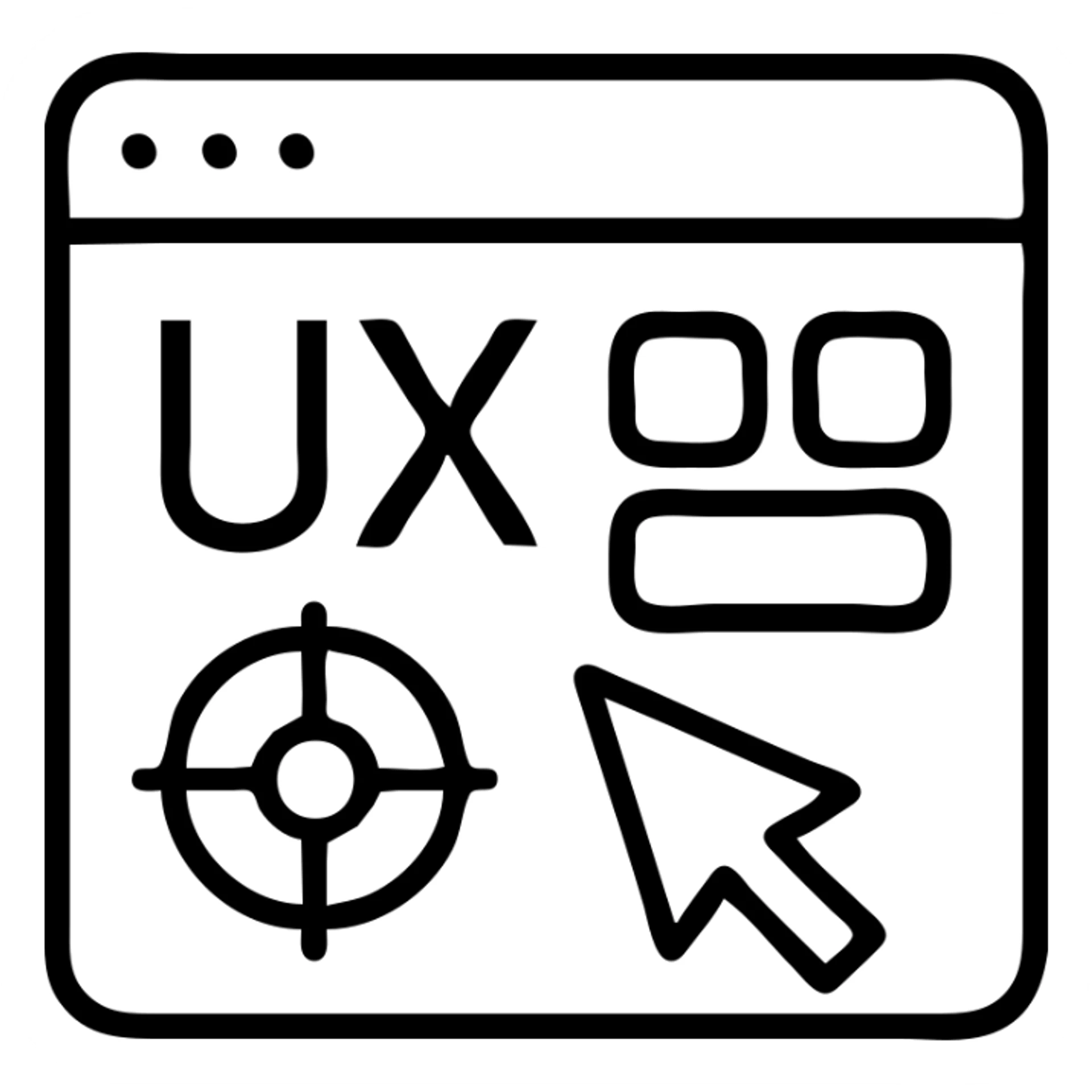 UX design icon, 24 by 24 px, 1 px stroke sticker