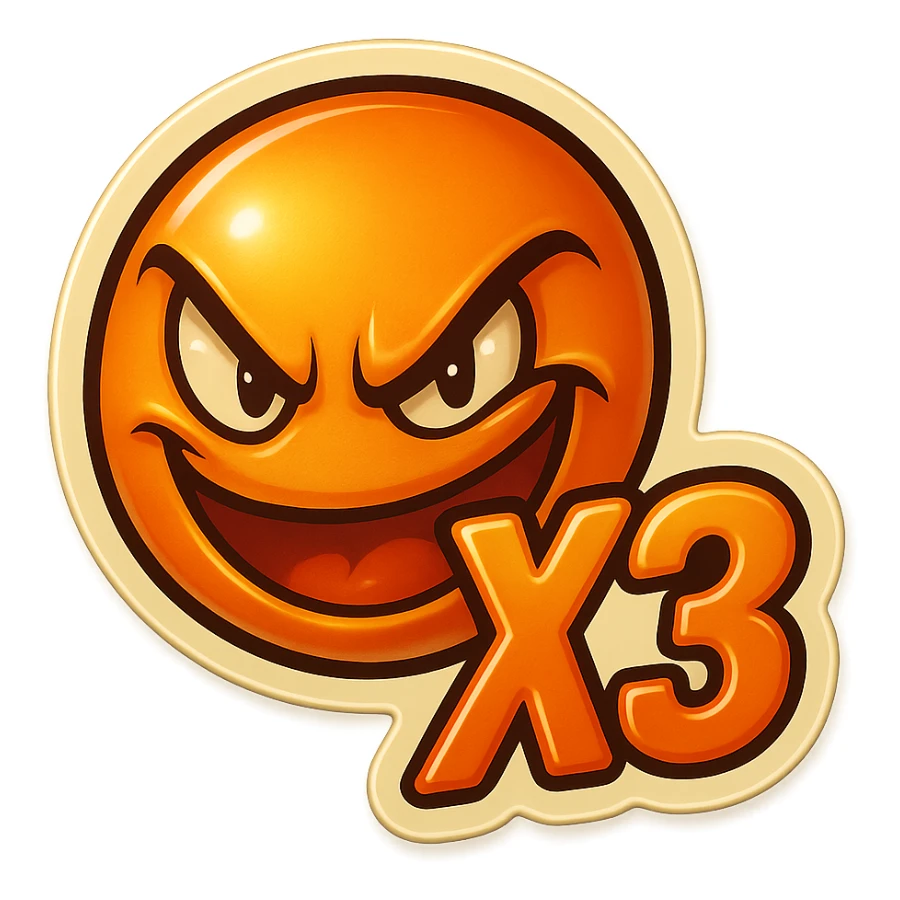 grin EVIL LOOk , Make it say "X3"" sticker