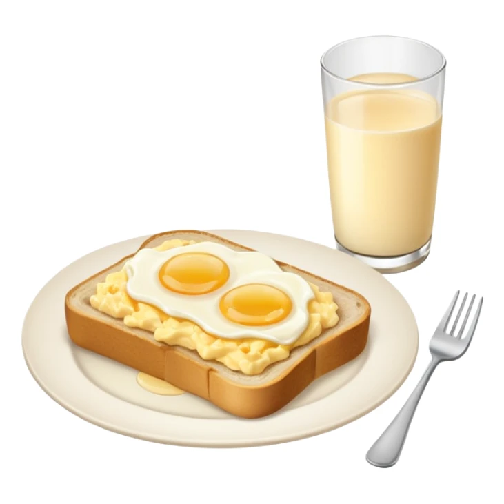 Breakfast ( bread + egg + glass of milk) sticker