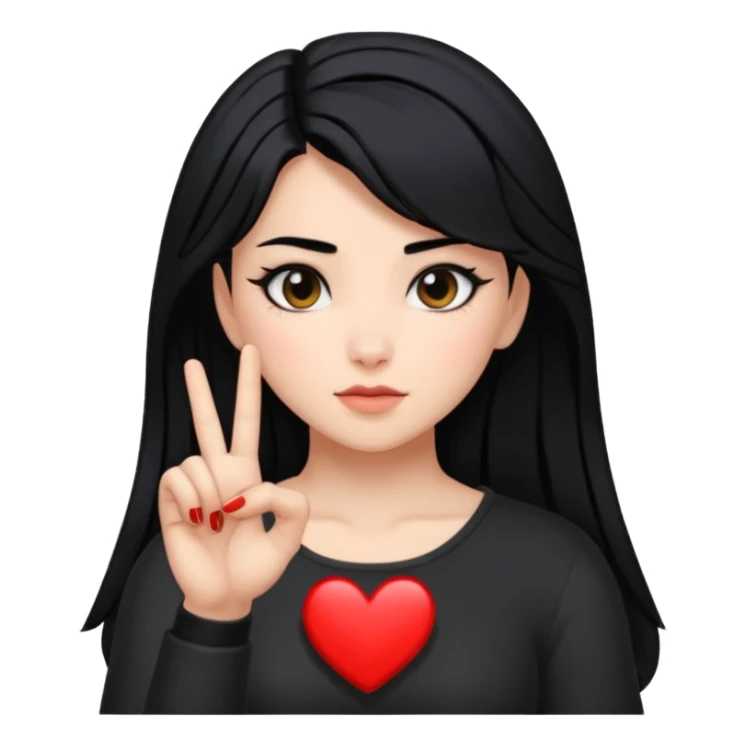 reyna from valorant doing the black heart with her fingers sticker