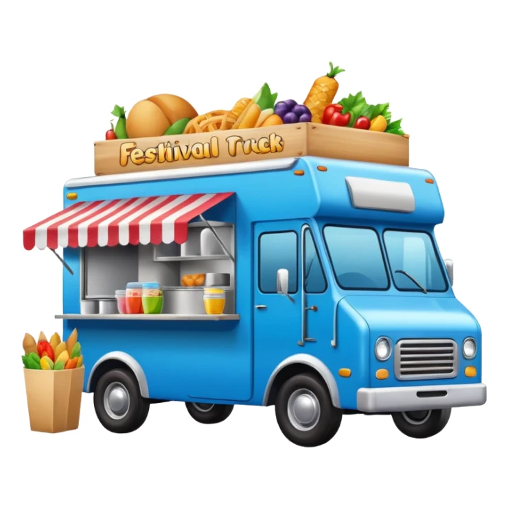 Festival Food Truck blue sticker