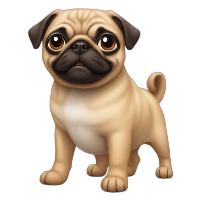 Pug with a little chihuahua in the back sticker