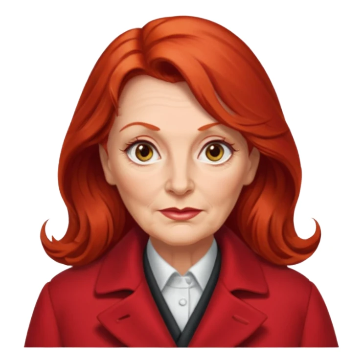 Heavy set older 50's long red hair women hazel eyes sticker