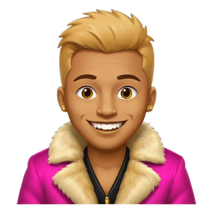 ganster with fur coat and gold teeth sticker